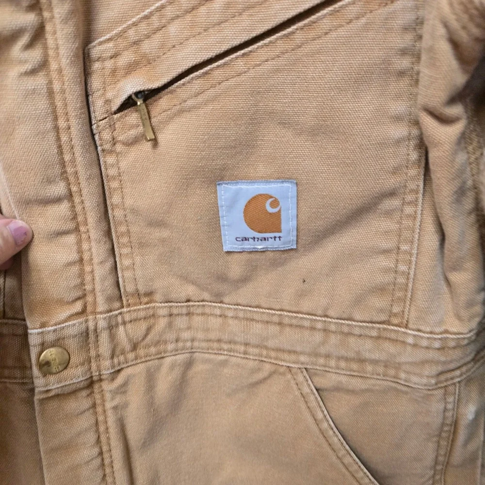 Vintage Carhartt X01 BRN Duck Canvas Insulated Coveralls Mens 40 Short Brown USA